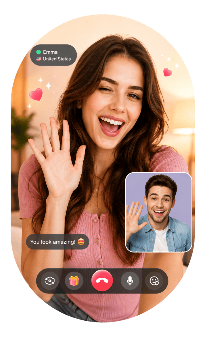 فتاة تستمتع بدردشة فيديو عشوائية على Livcam