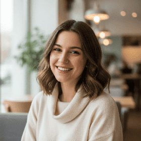 صورة ملف شخصي لامرأة مبتسمة