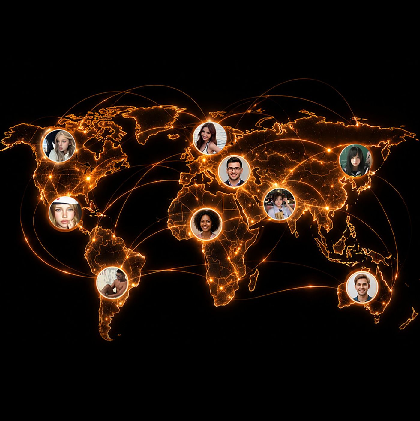 LivCam global 1v1 live cam world map connecting users across countries