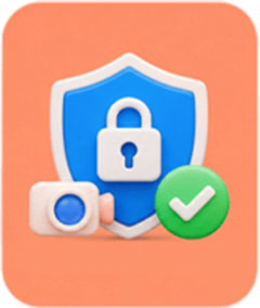 Secure live cam communication icon
