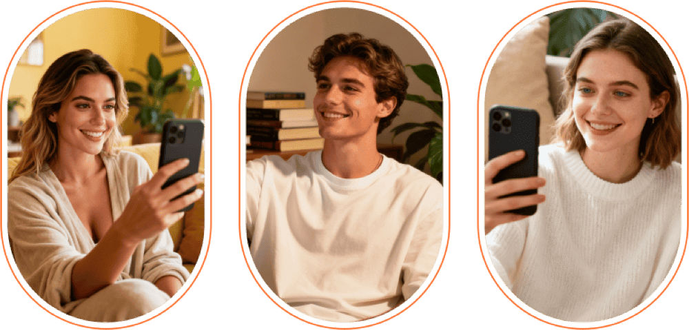 Four people enjoying video chat on LivCam