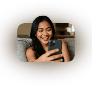 Woman enjoying immersive video call