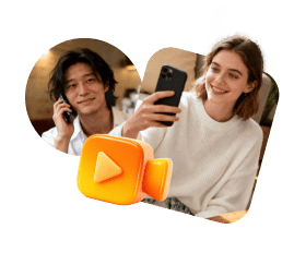 Young man using video chat on smartphone